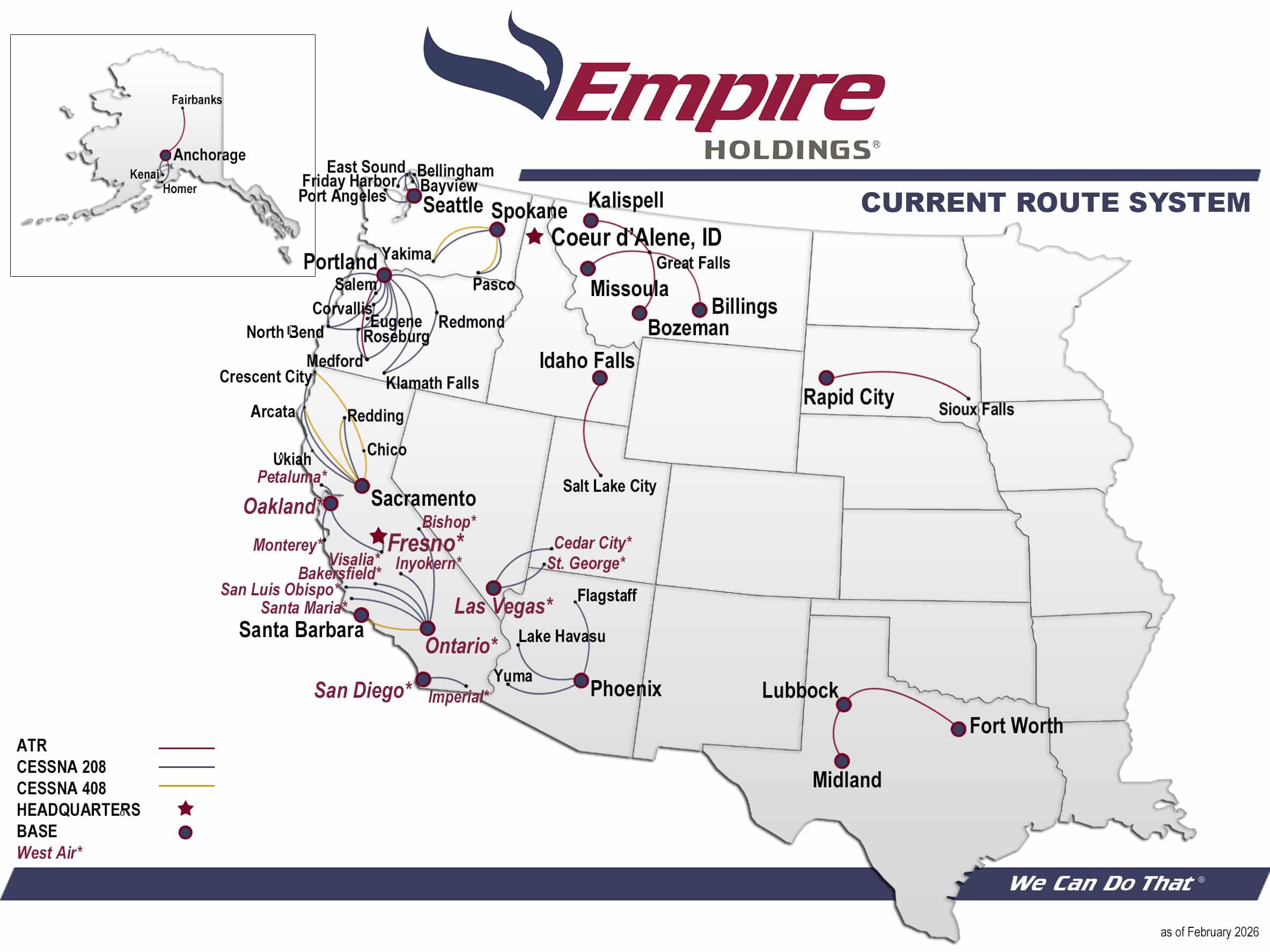 Empire Airlines Route Map