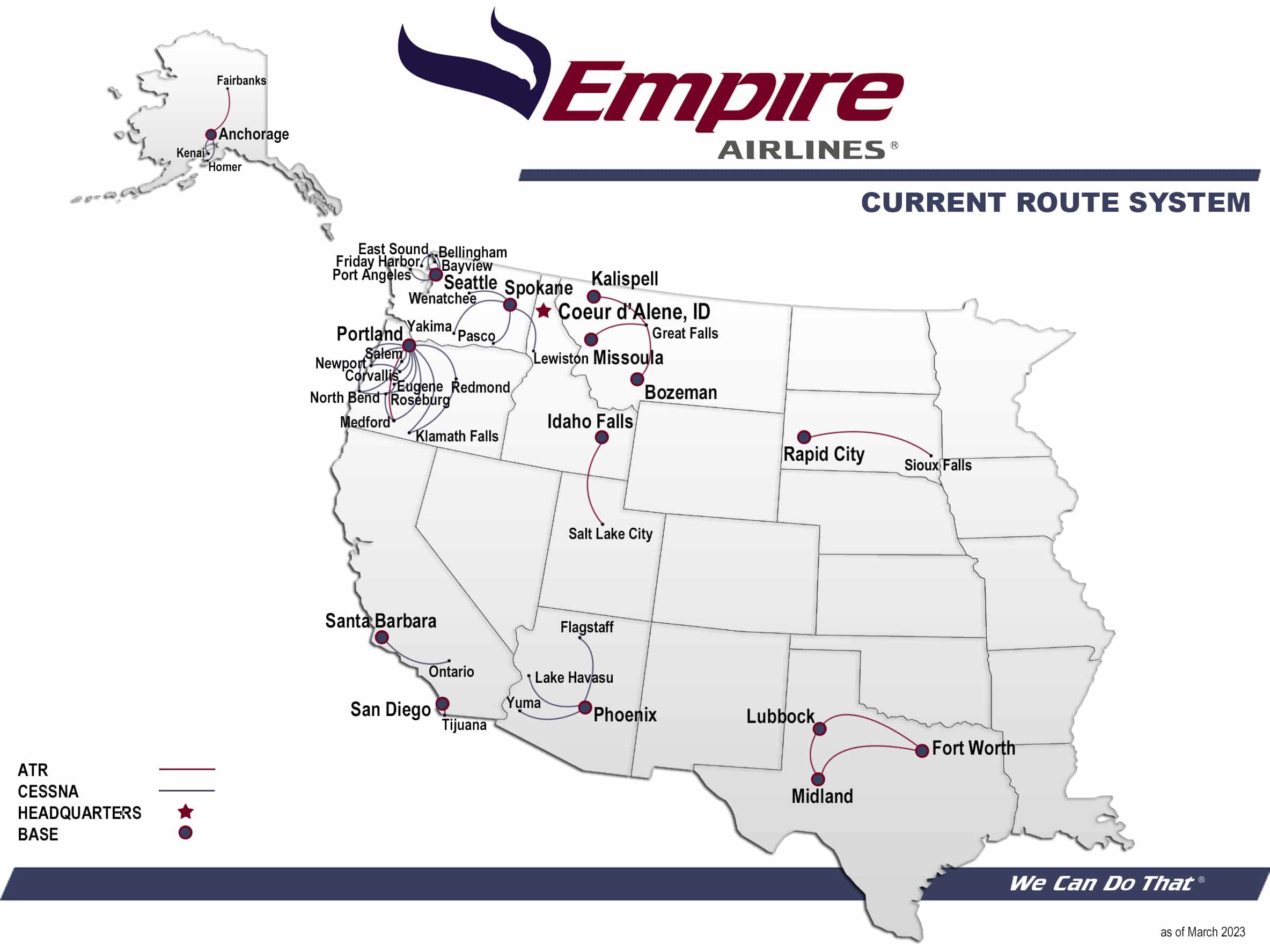 Empire Airlines Route Map